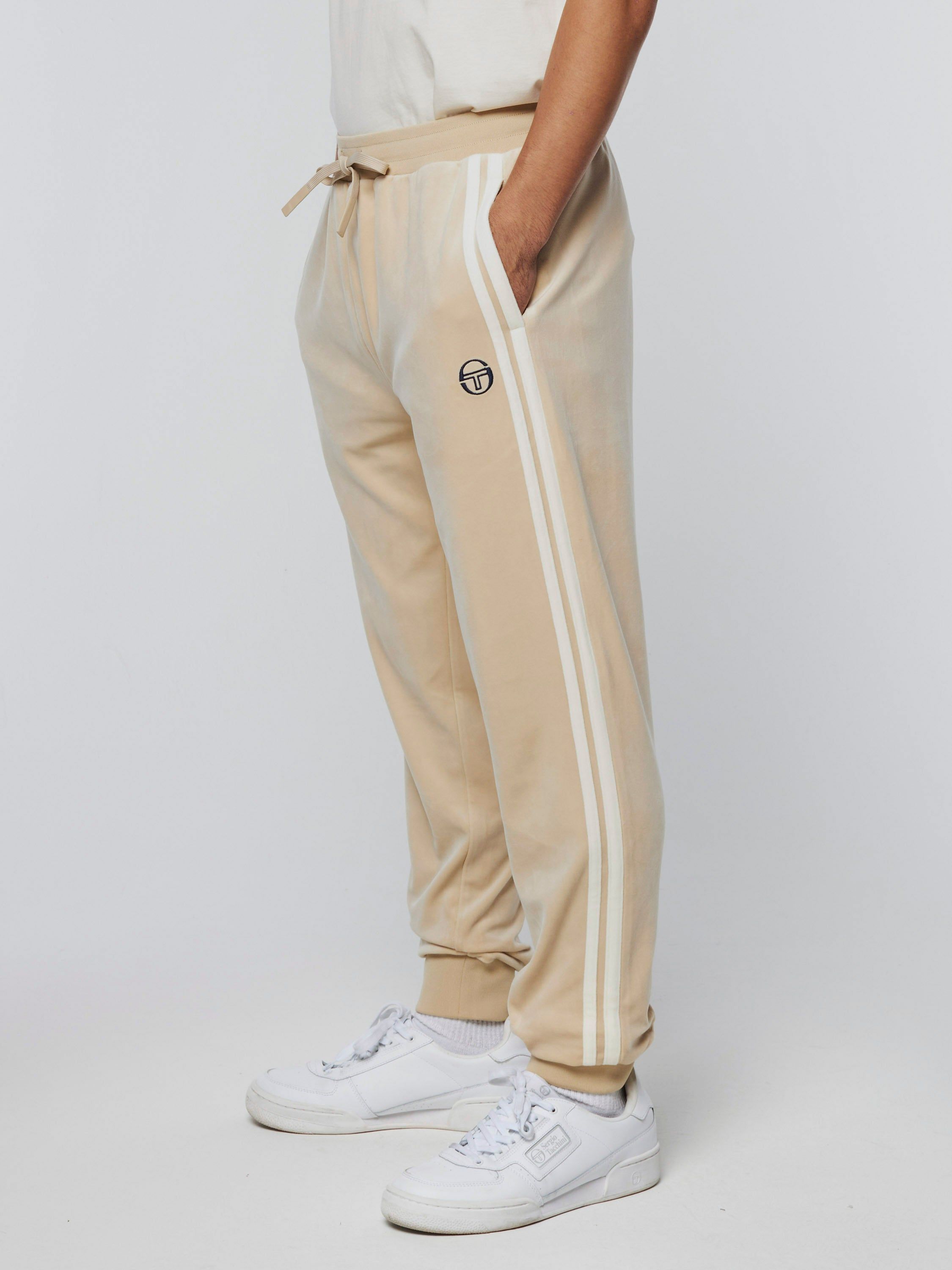 Damarindo Velour Track Pant-Cement/ Gardenia sold by Sergio Tacchini