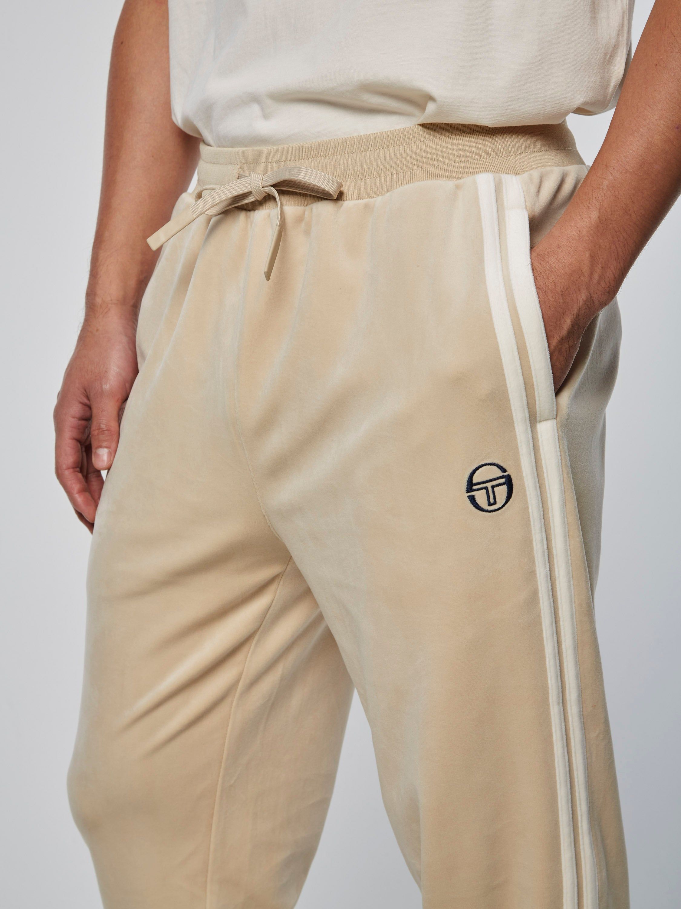 Damarindo Velour Track Pant-Cement/ Gardenia sold by Sergio Tacchini product image thumbnail 4