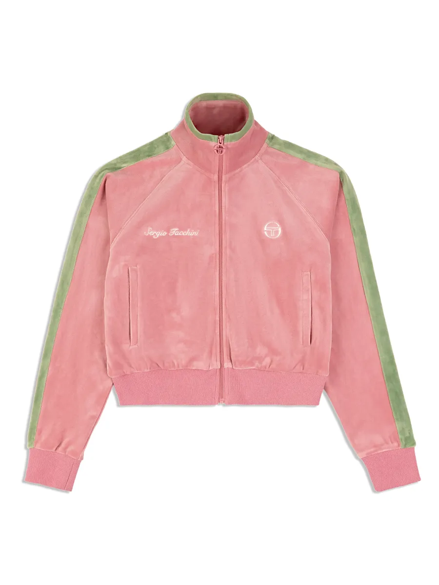 Miss Carlotta Velour Track Jacket- Wild Rose | Parallel