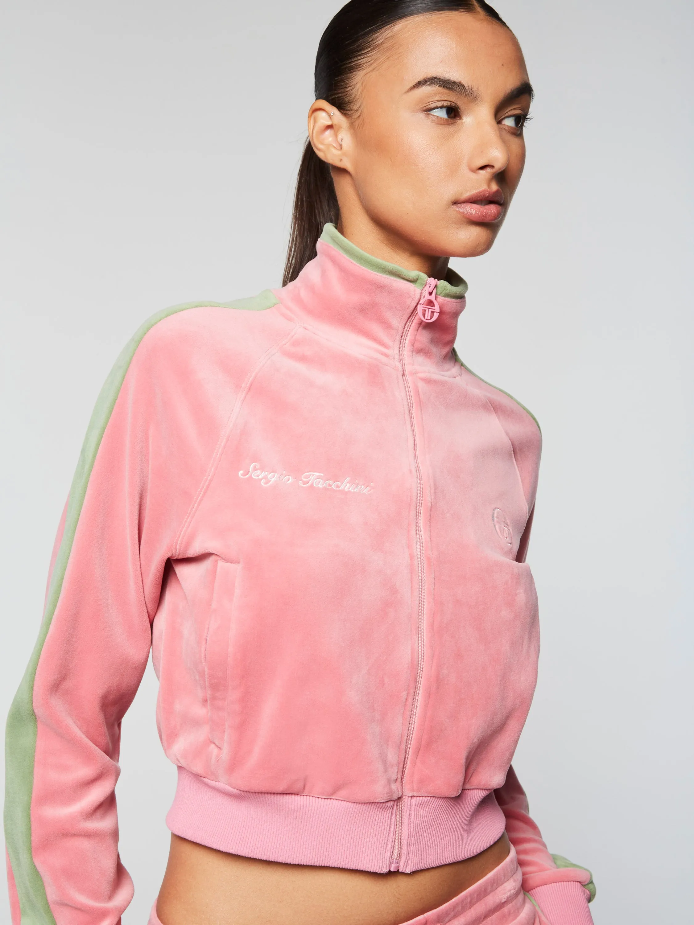 Miss Carlotta Velour Track Jacket- Wild Rose sold by Sergio Tacchini product image thumbnail 5
