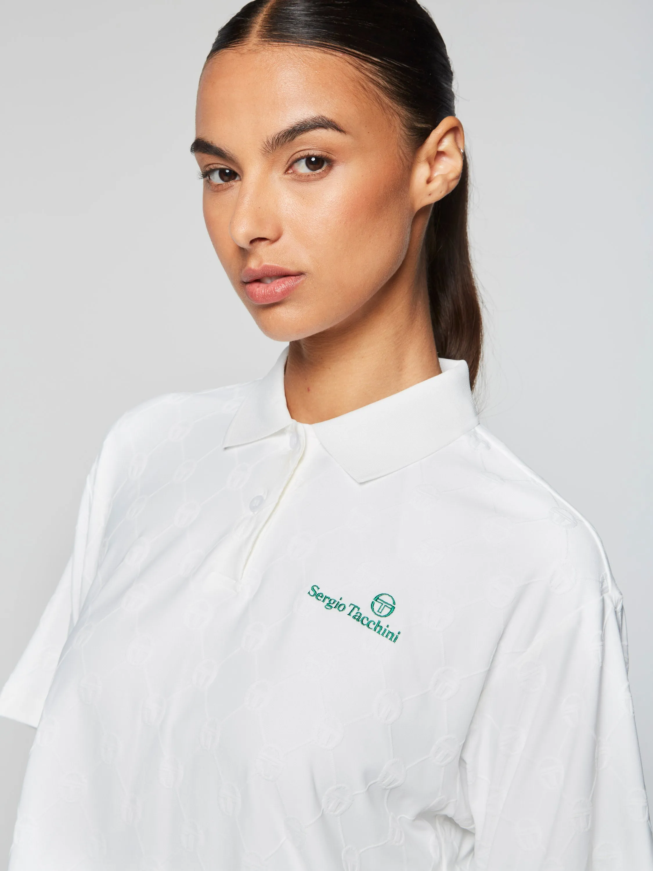 Monogram Jacquard Cropped Polo- Gardenia sold by Sergio Tacchini product image thumbnail 5