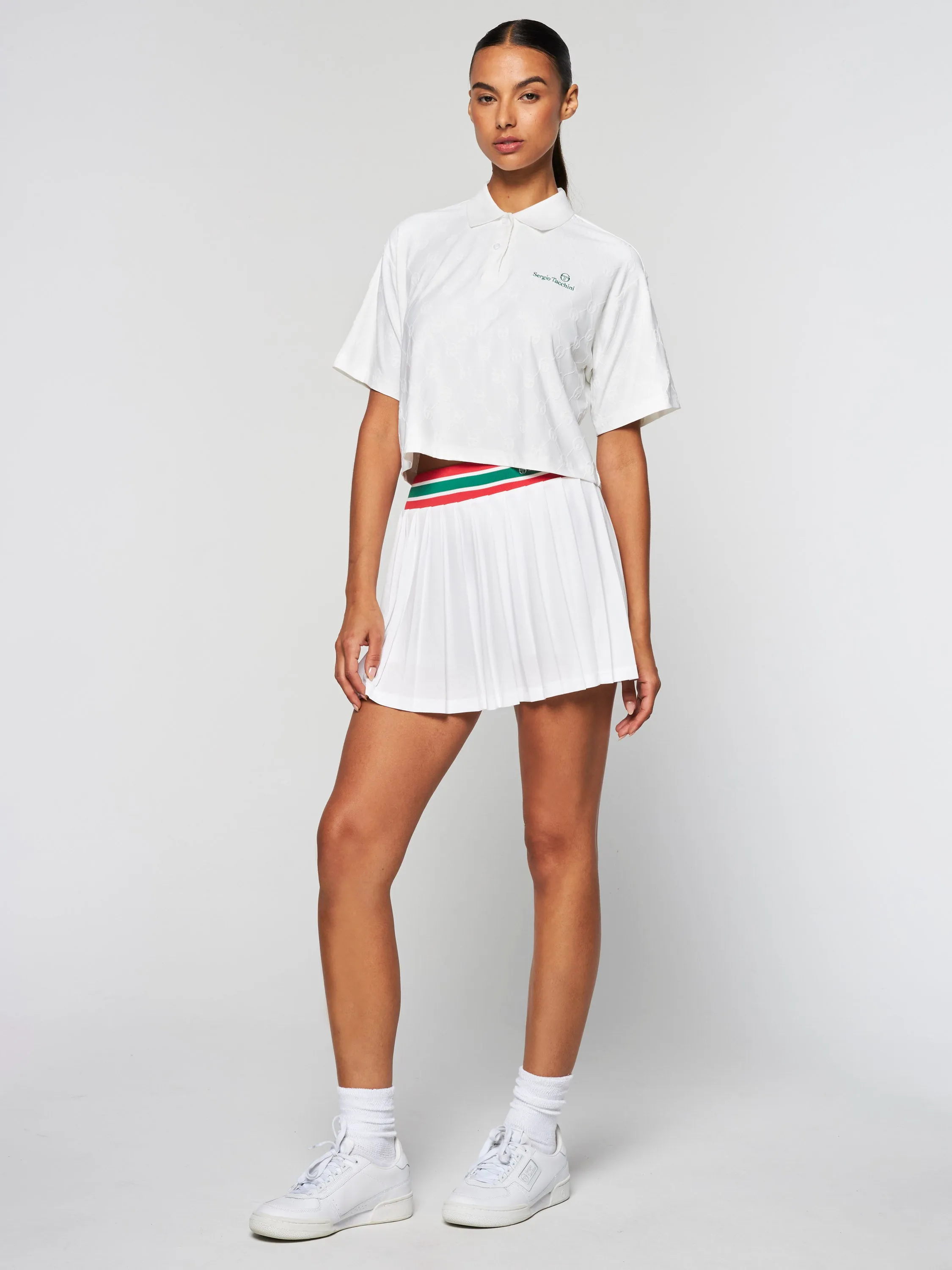 Monogram Jacquard Cropped Polo- Gardenia sold by Sergio Tacchini product image thumbnail 3