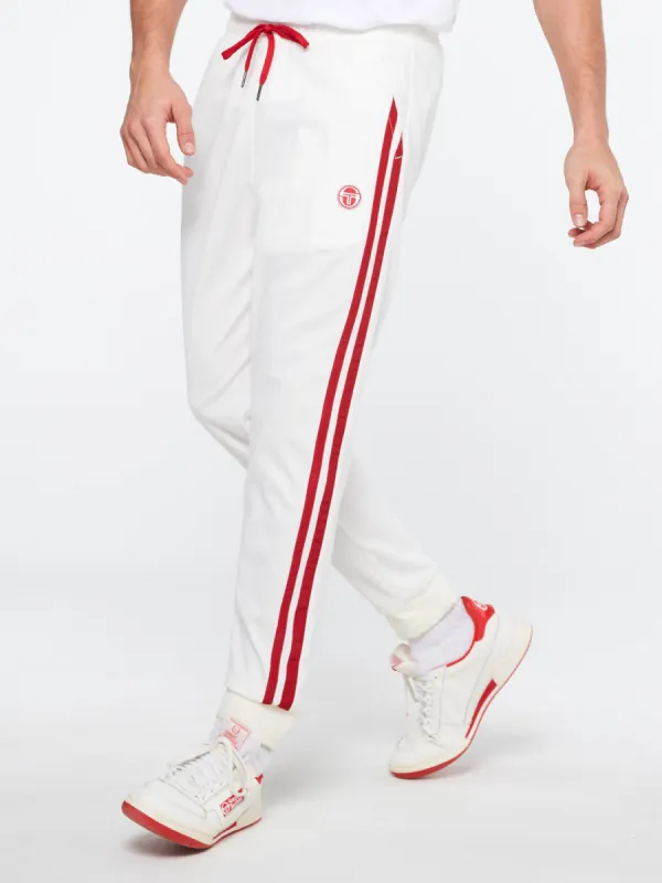 Tennis Young Line Track Pants - BLANC DE BLANC/TANGO RED sold by Sergio Tacchini