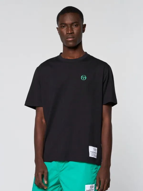 Vernazza T-Shirt- Black/ Deep Mint sold by Sergio Tacchini