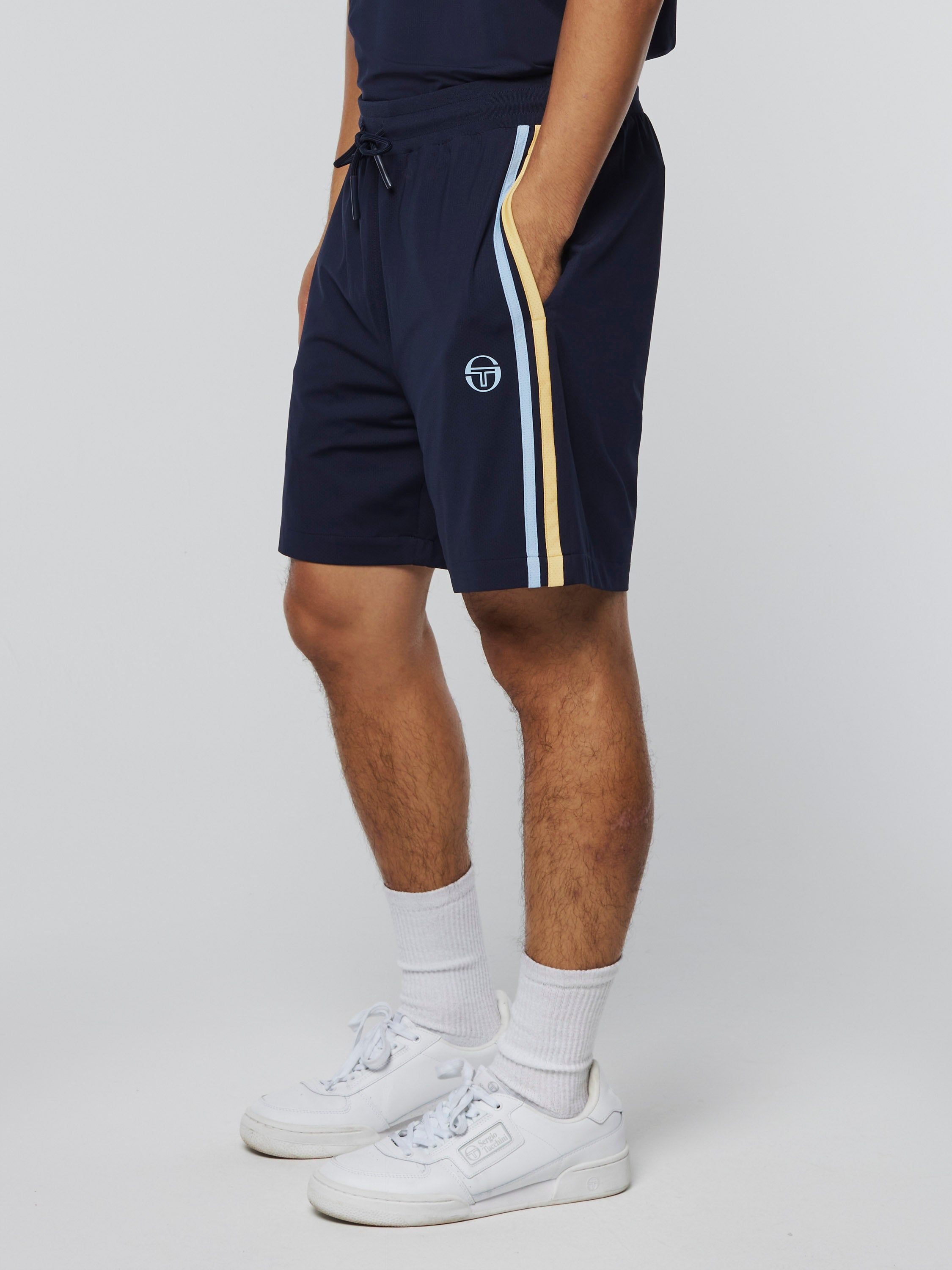 Mesh Damarindo Short- Maritime Blue/ Flax sold by Sergio Tacchini