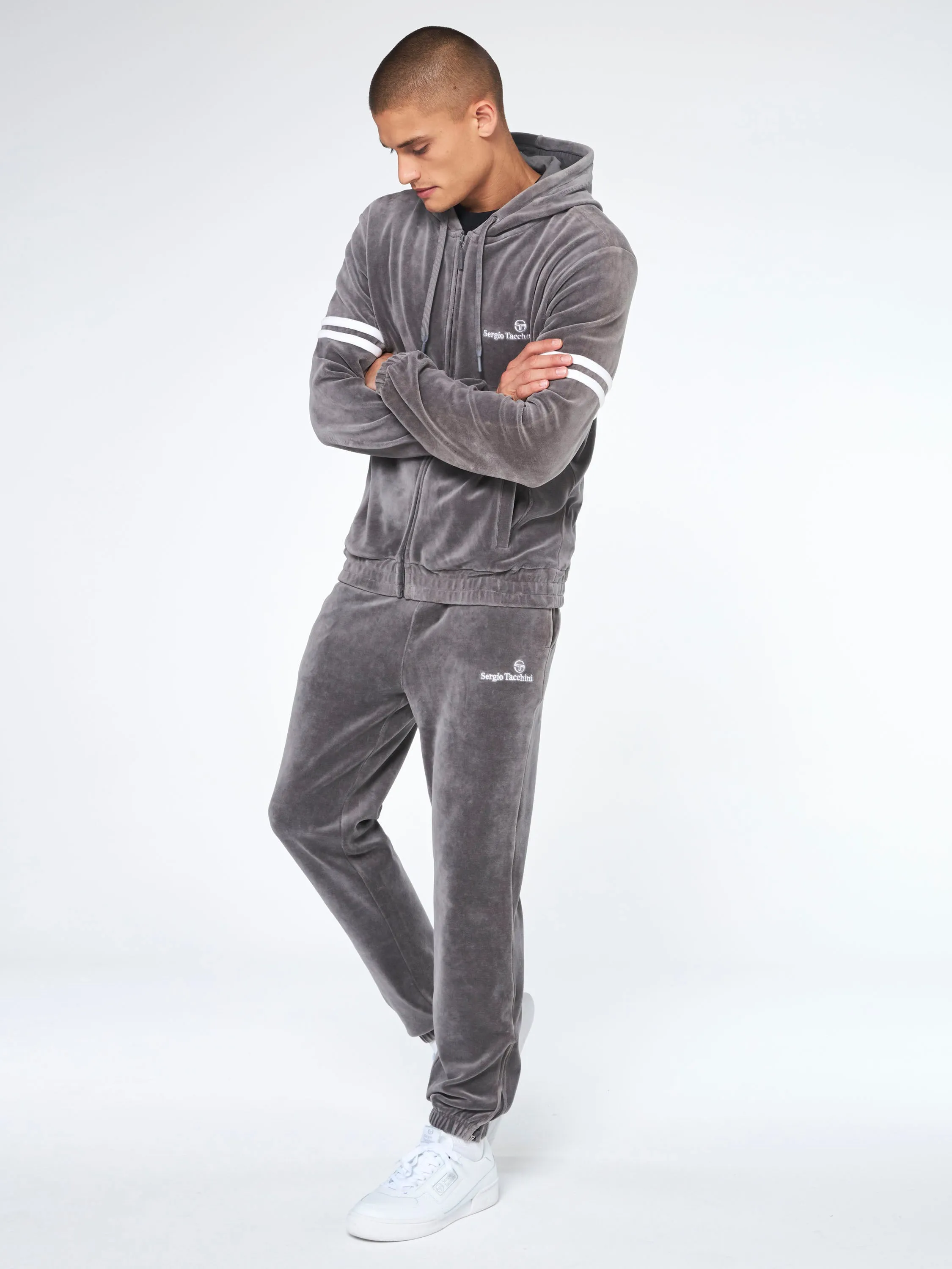 Scopeto Full-Zip Velour Hoodie-Smoke Grey sold by Sergio Tacchini product image thumbnail 3