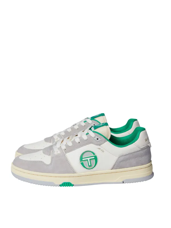 Prime Shot DA Sneaker- Antique White/ Almond Oil/ Bright Green sold by Sergio Tacchini