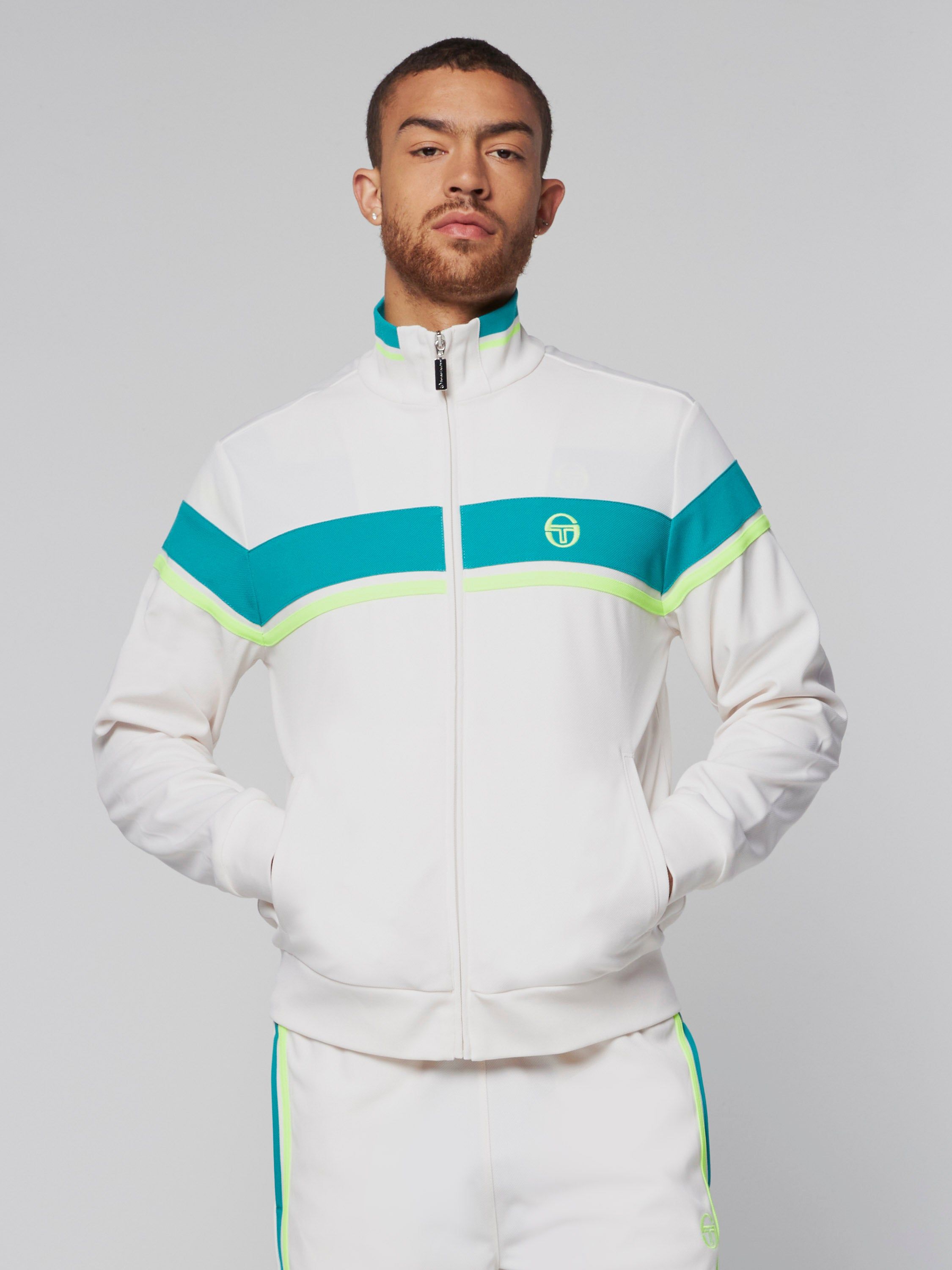 Damarindo Track Jacket- Gardenia/ Blue Grass sold by Sergio Tacchini