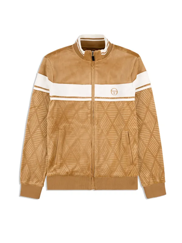 Debossed Damarindo Velour Track Jacket- Meerkat sold by Sergio Tacchini