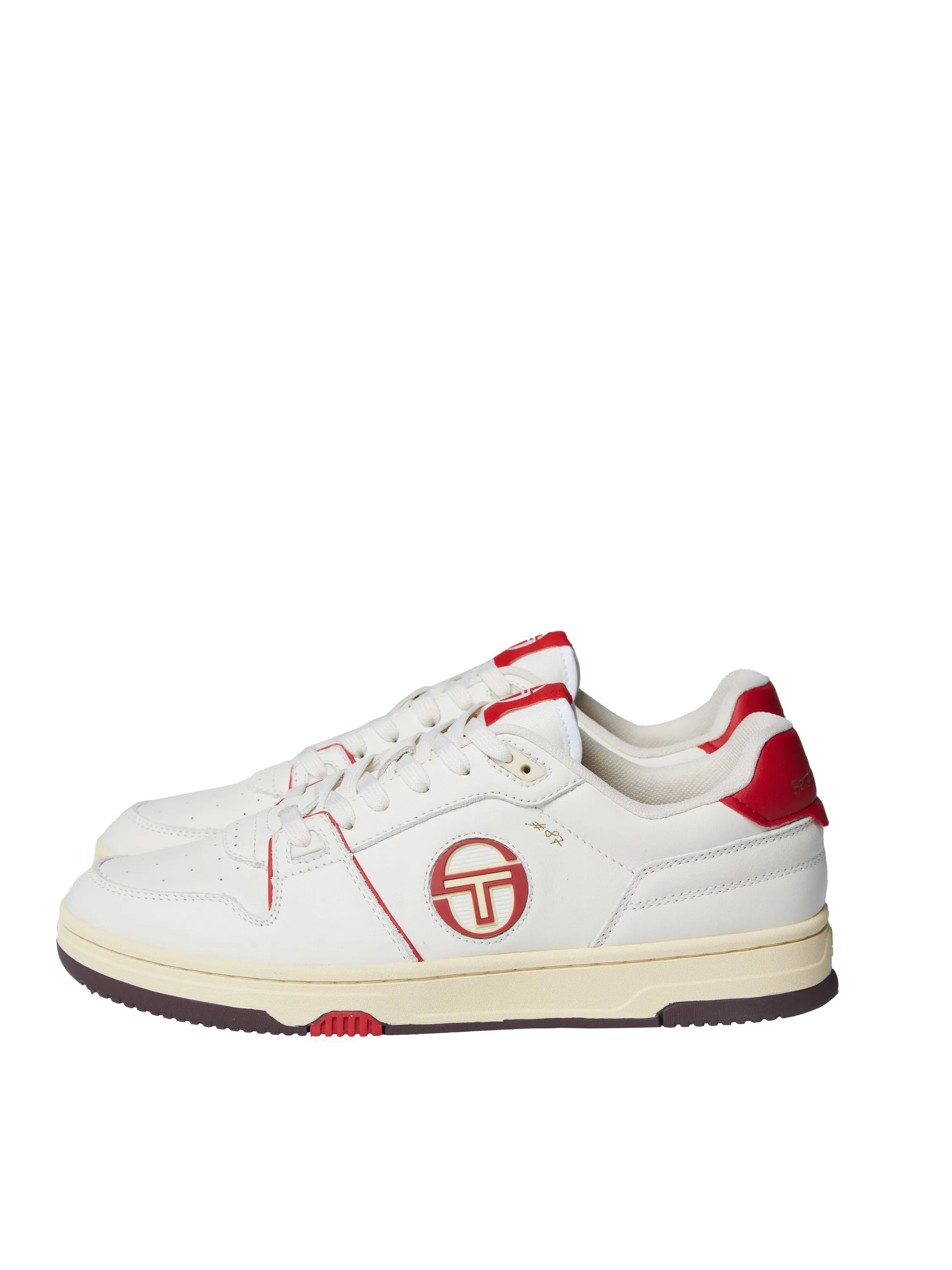 Prime Shot DA Sneaker- Antique White/ Almond Oil/ Adrenaline Red sold by Sergio Tacchini