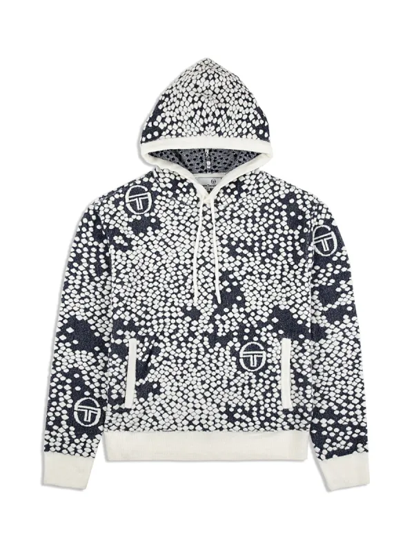 Astratta Jacquard Hoodie- Maritime Blue made by Sergio Tacchini