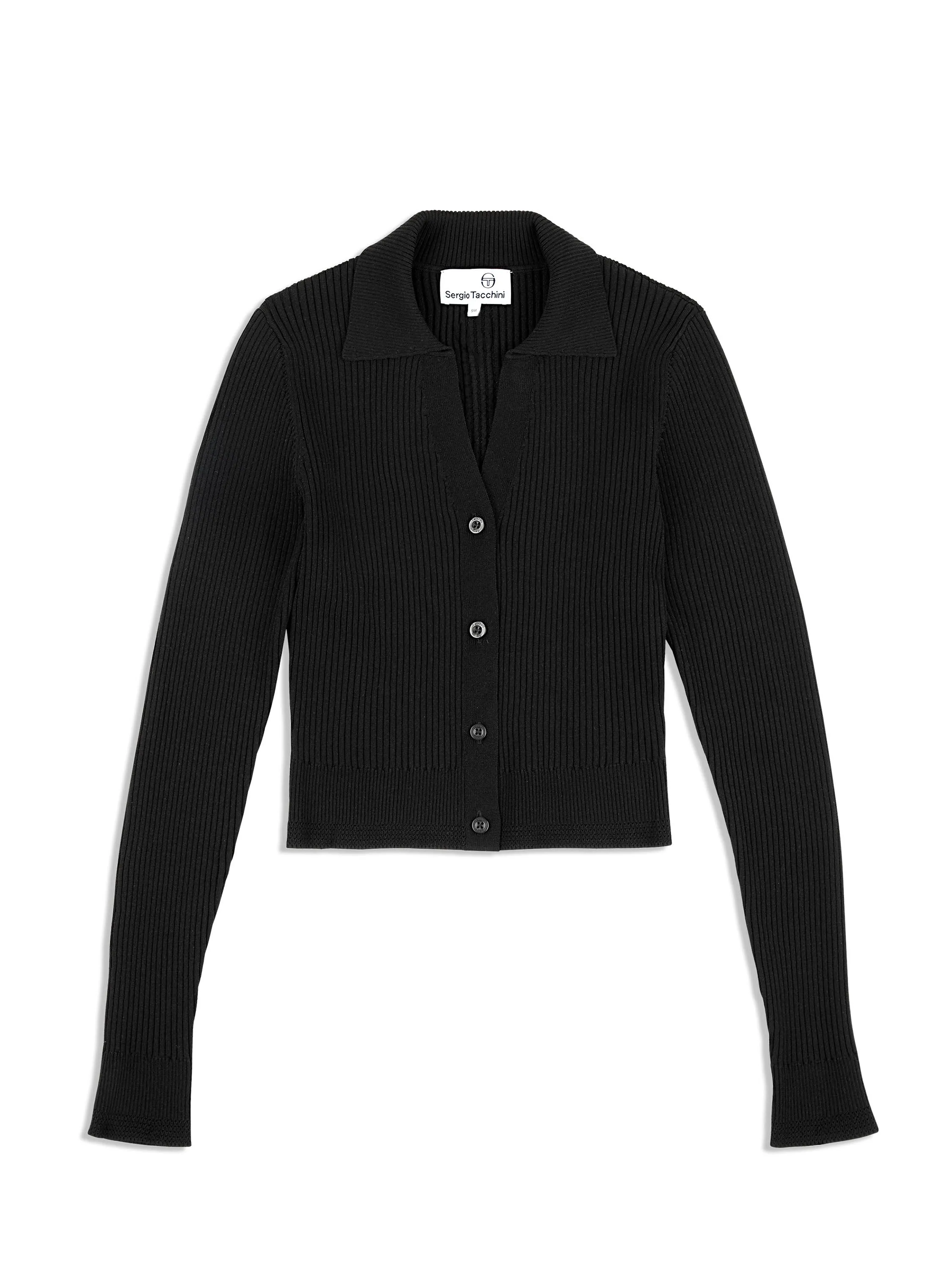 Magreta Rib Cardigan- Black Beauty sold by Sergio Tacchini