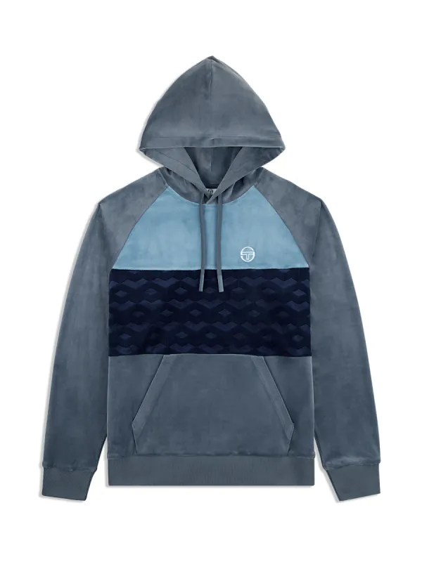 Foggia Velour Debossed Hoodie- Grisaille sold by Sergio Tacchini