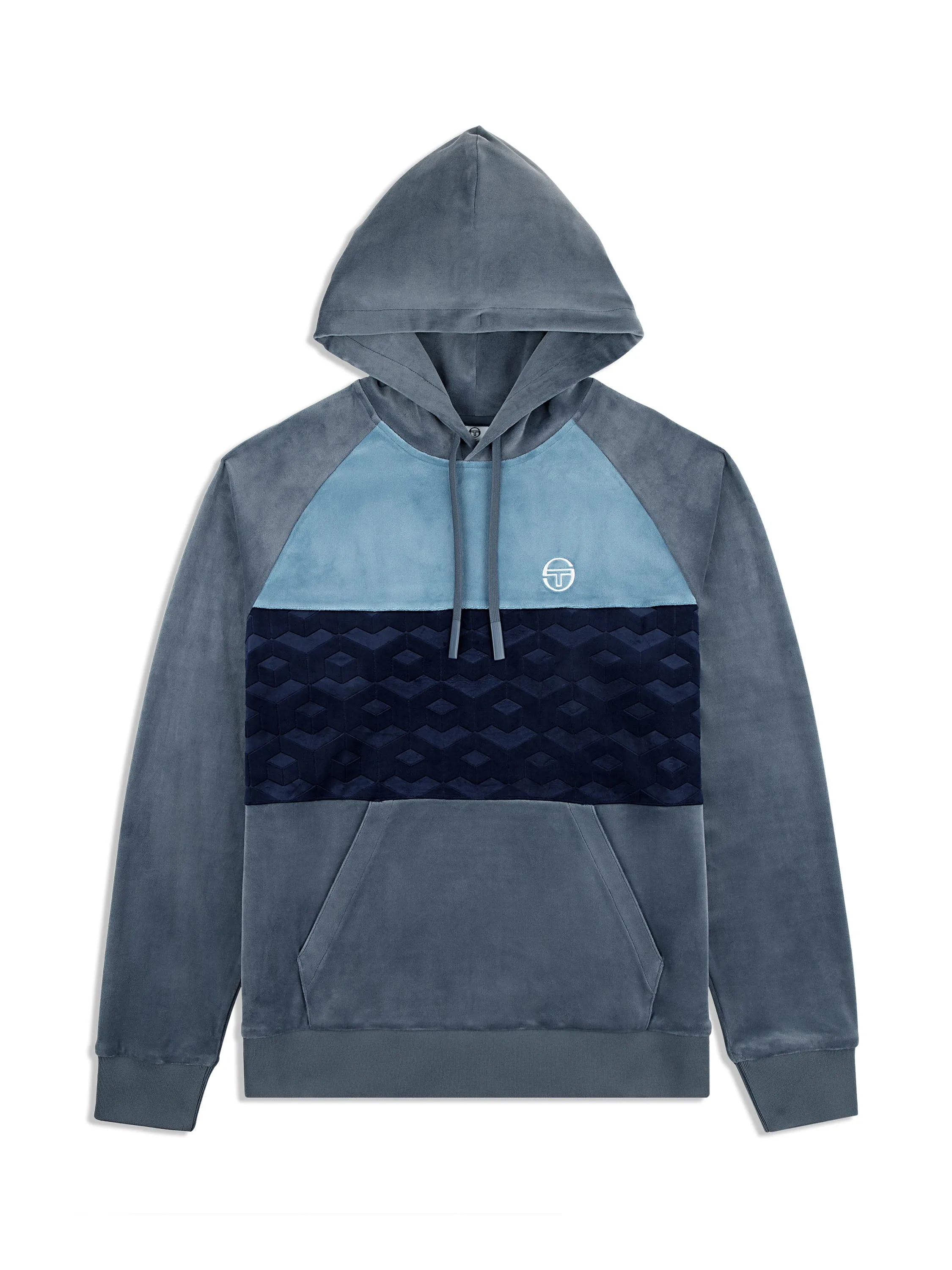 Foggia Velour Debossed Hoodie- Grisaille sold by Sergio Tacchini