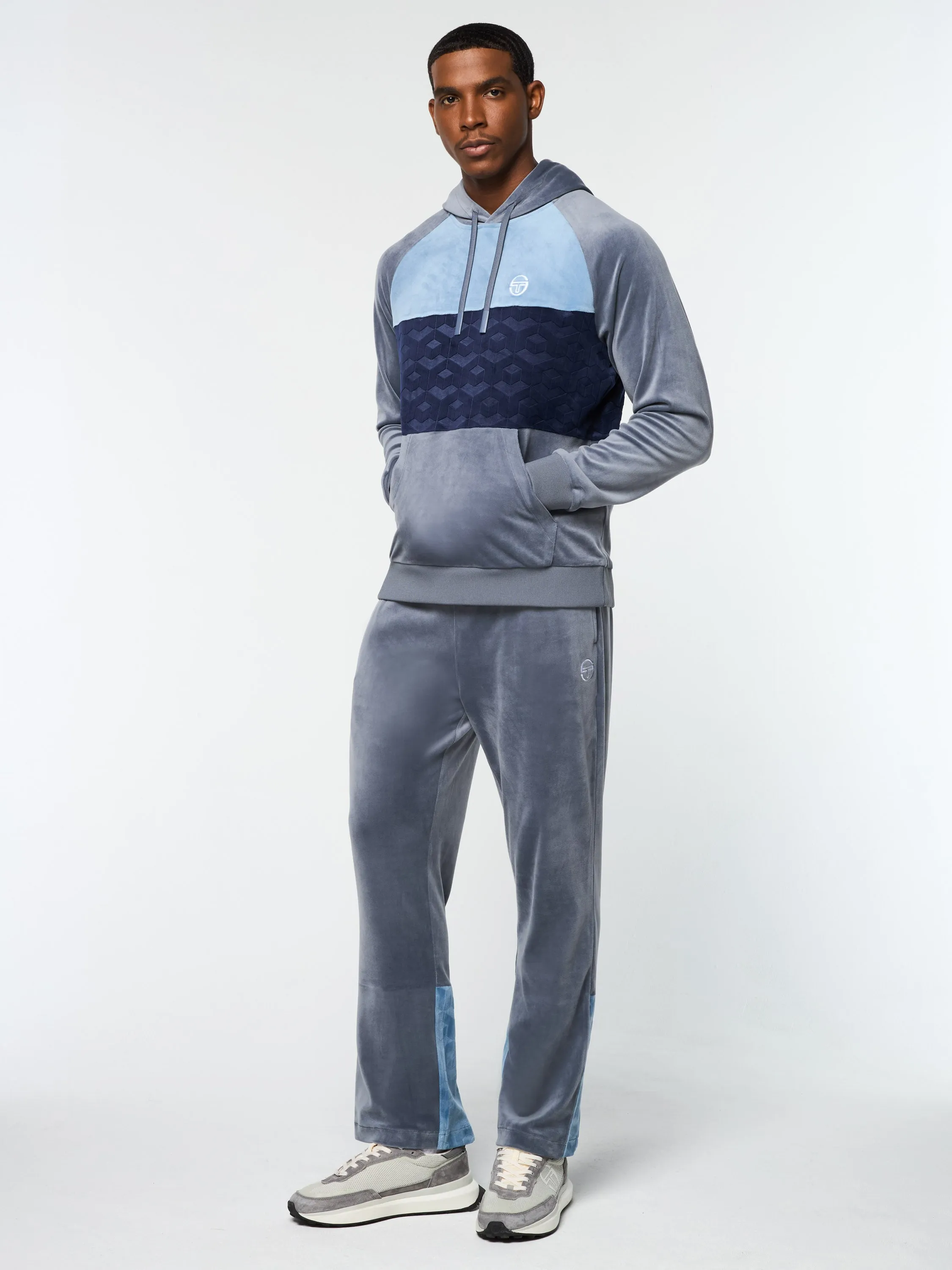 Foggia Velour Debossed Hoodie- Grisaille sold by Sergio Tacchini product image thumbnail 5