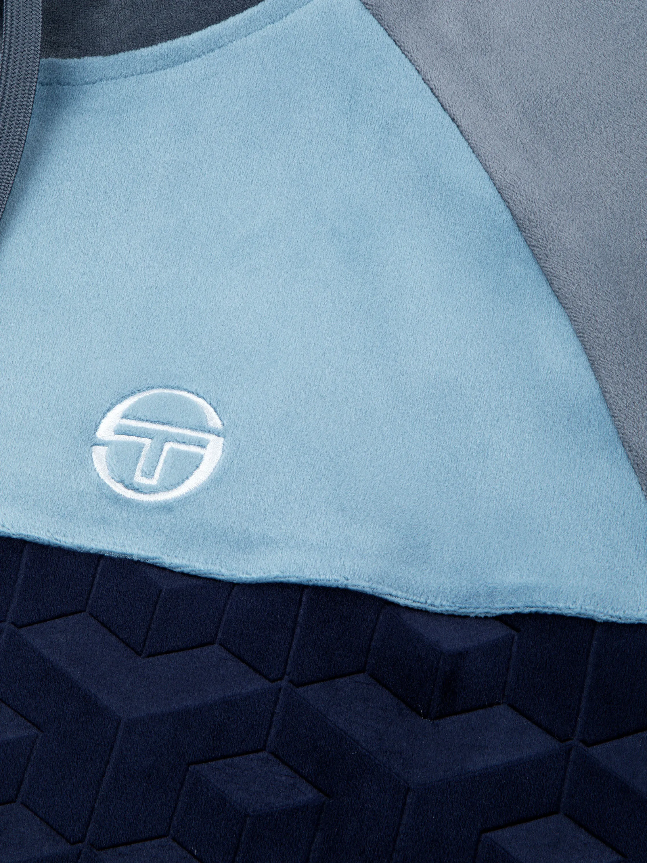 Foggia Velour Debossed Hoodie- Grisaille sold by Sergio Tacchini product image thumbnail 3