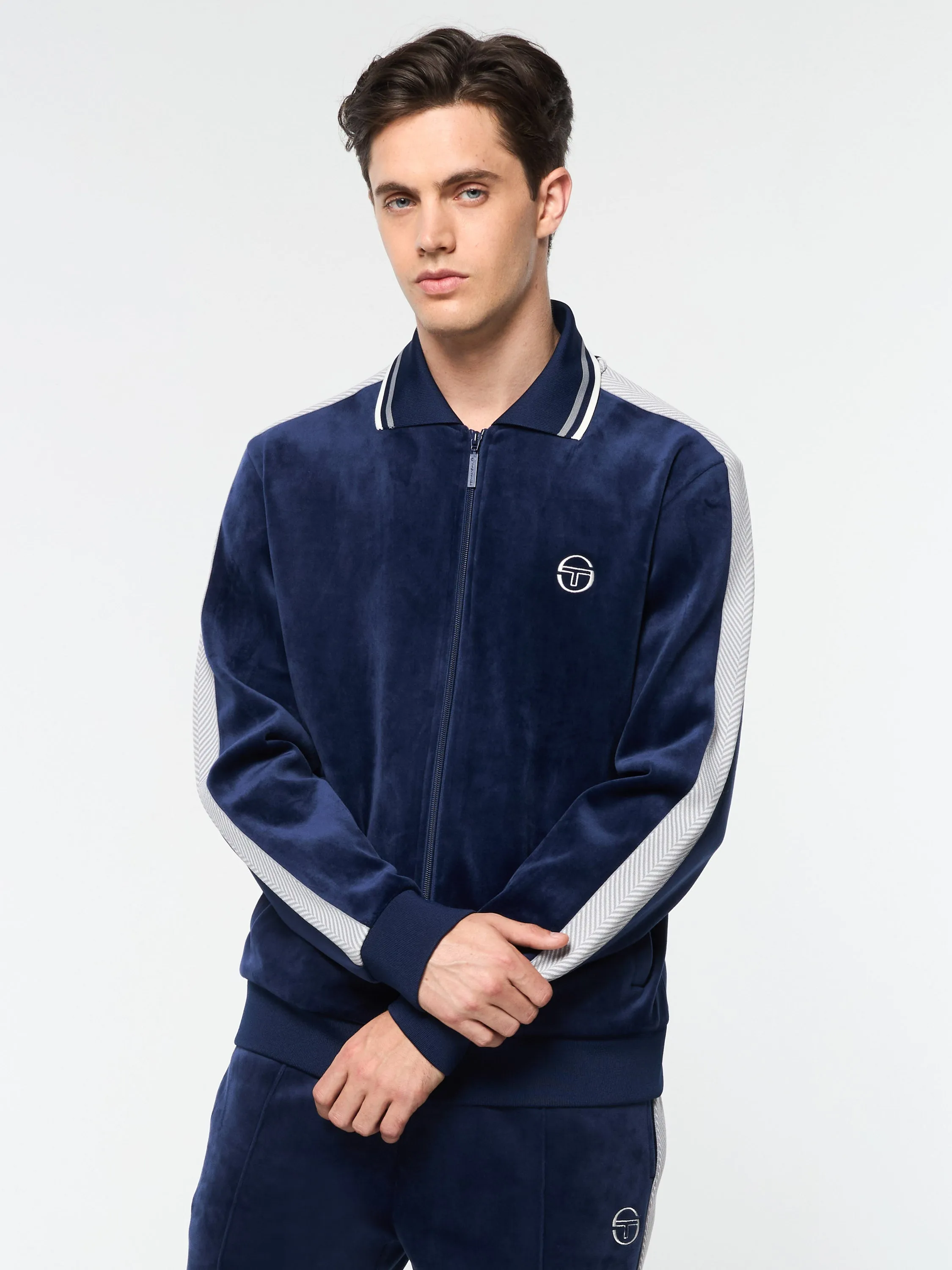Maglia Velour Track Jacket- Maritime Blue sold by Sergio Tacchini product image thumbnail 4