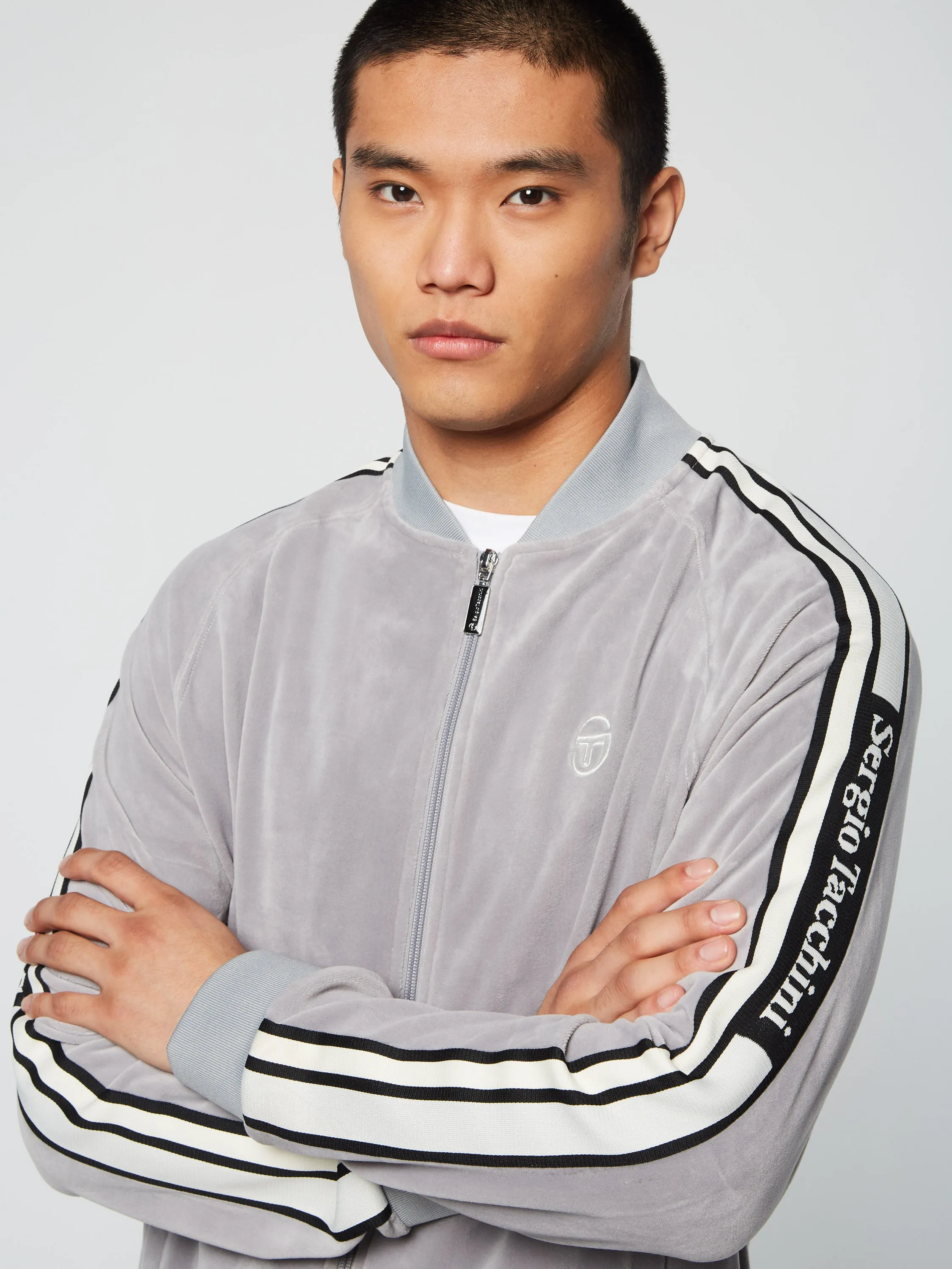 Pereto Velour Track Jacket- Sleet sold by Sergio Tacchini product image thumbnail 5