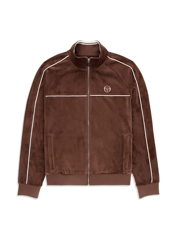 Lioni Velour Track Jacket- Deep Mahogany sold by Sergio Tacchini