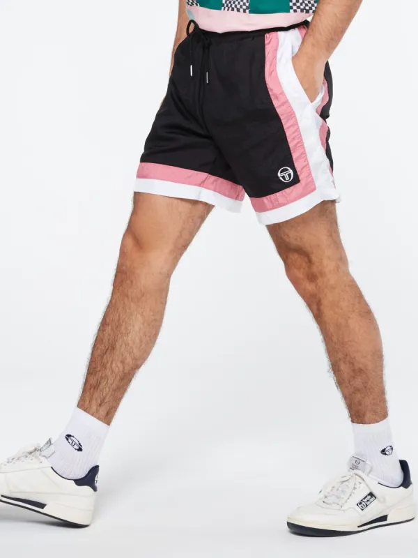 Gandolfo Crinkle Nylon Short-Black/Cashmere made by Sergio Tacchini