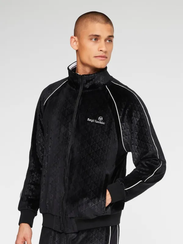 Debossed Velour Track Jacket-Black sold by Sergio Tacchini