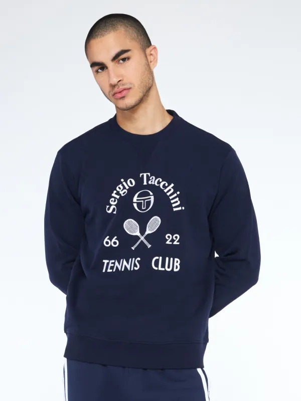 66 Tennis Club Crewneck Sweatshirt-Maritime Blue made by Sergio Tacchini