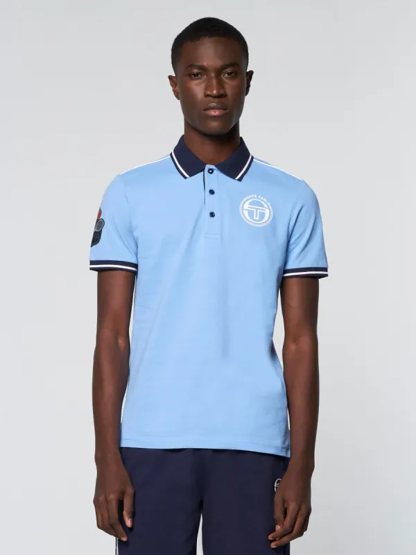 CONTINENTAL STAFF POLO-Cornflower Blue/ Navy sold by Sergio Tacchini