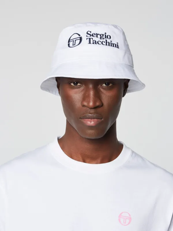 Twill Bucket Hat- Brilliant White made by Sergio Tacchini