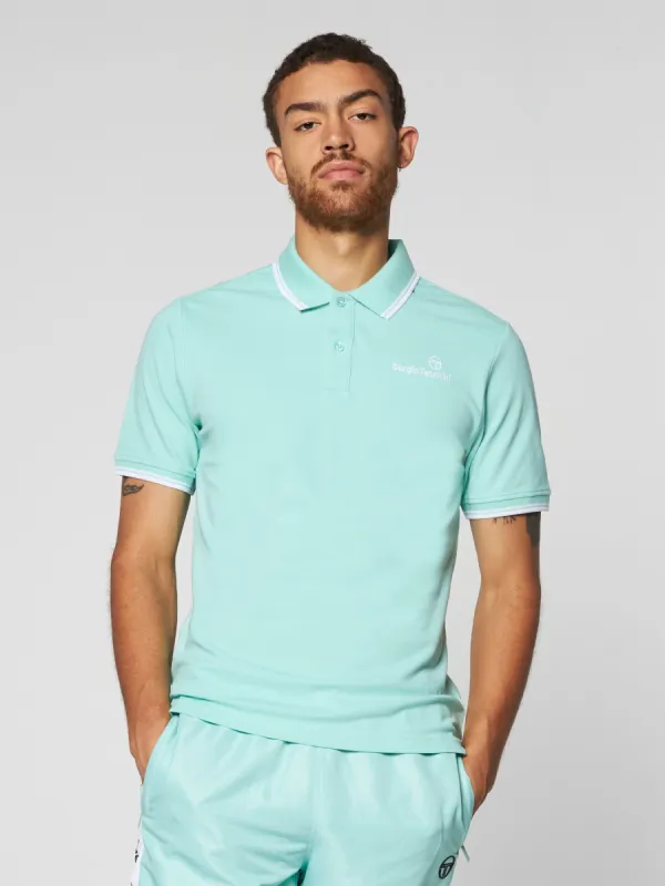 Reed Polo- Ocean Wave/ White sold by Sergio Tacchini