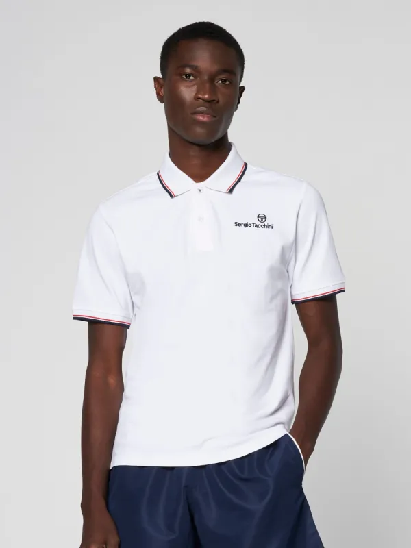 Reed Polo- White/ Navy/Adrenaline Rush sold by Sergio Tacchini