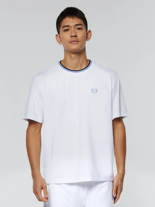 Air T-Shirt- White/ Maritime Blue sold by Sergio Tacchini