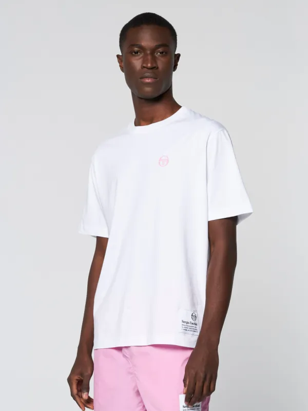 Vernazza T-Shirt- White/ Begonia Pink made by Sergio Tacchini