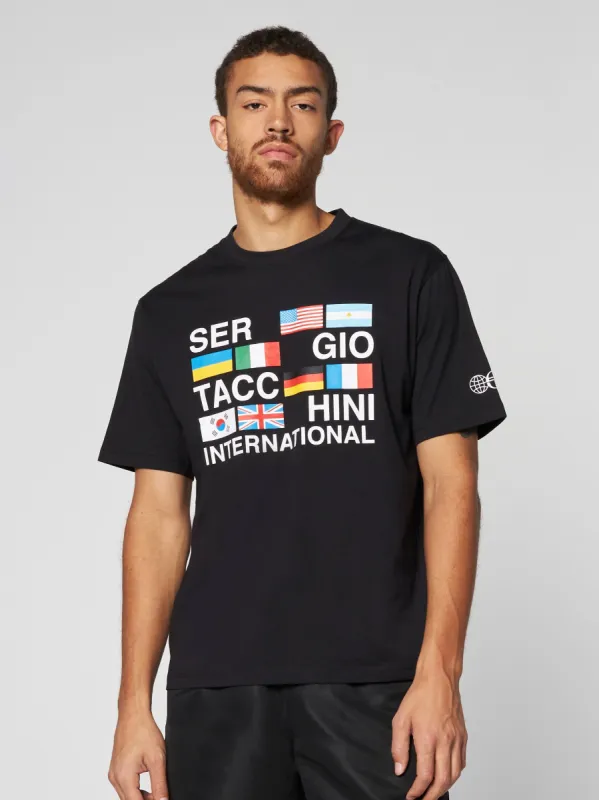 International T-Shirt-Black sold by Sergio Tacchini