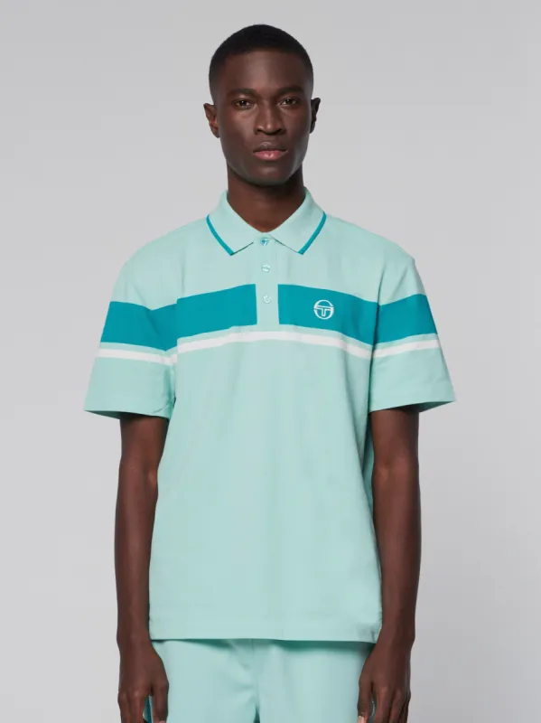 Damarindo Polo- Ocean Wave/ Blue Grass sold by Sergio Tacchini
