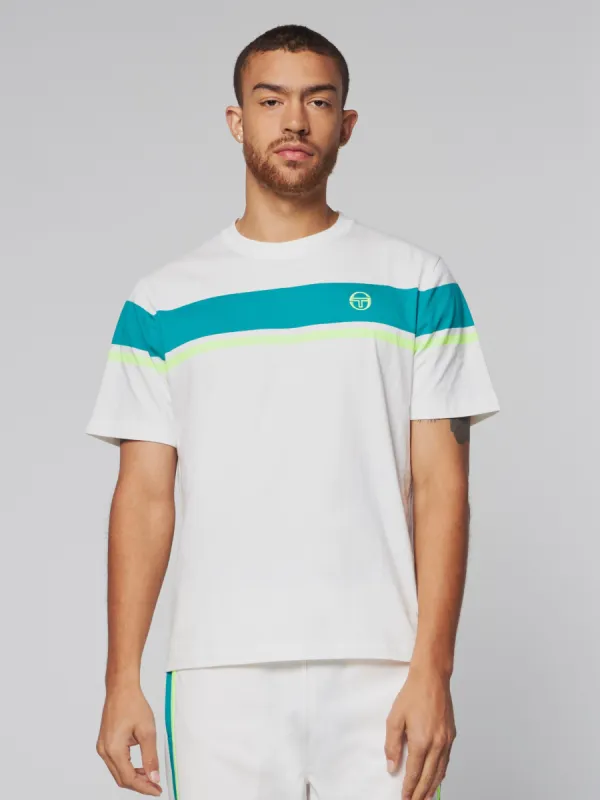 Damarindo T-Shirt- Gardenia/ Blue Grass sold by Sergio Tacchini