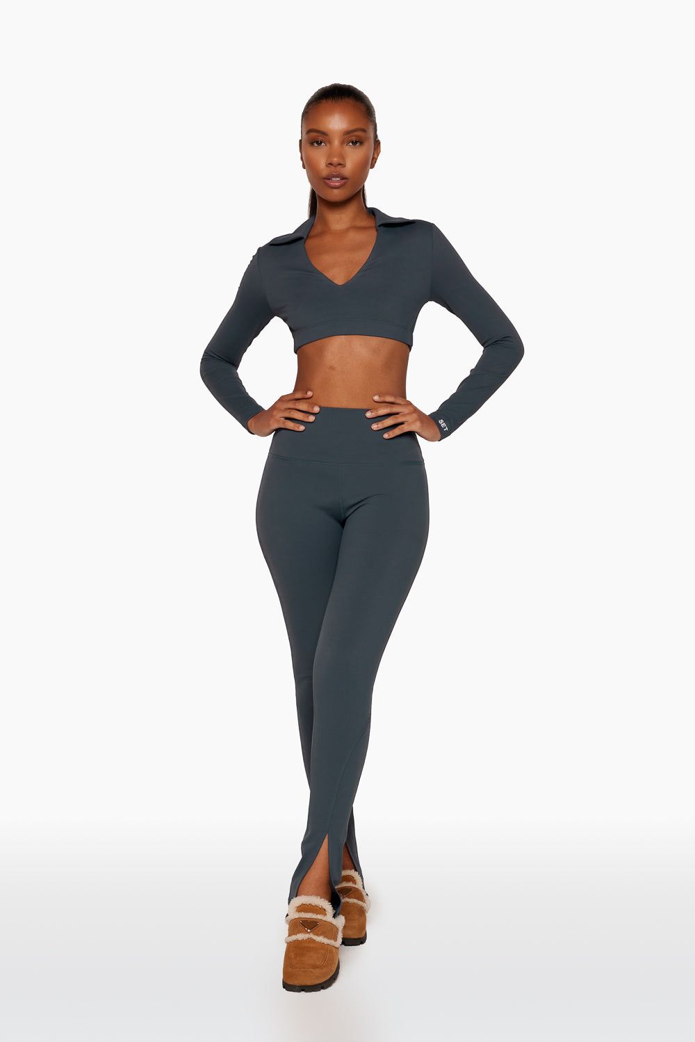 LUXFORM® FRONT SLIT LEGGINGS - INK sold by SETactive product image thumbnail 2