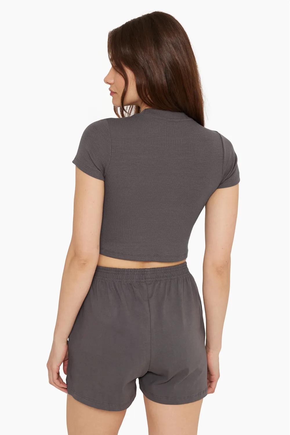 RIBBED MODAL FORM CROP - GRAPHITE sold by SETactive product image thumbnail 2