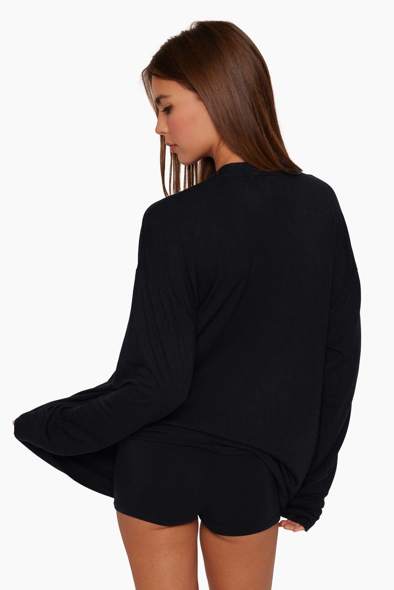 SET SLEEP™ OVERSIZED BOYFRIEND HENLEY - ONYX sold by SETactive product image thumbnail 3