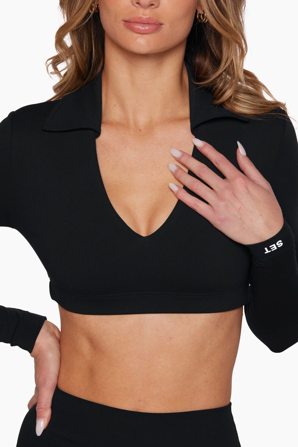 LUXFORM® COLLARED LONG SLEEVE BRA - ONYX sold by SETactive product image thumbnail 2