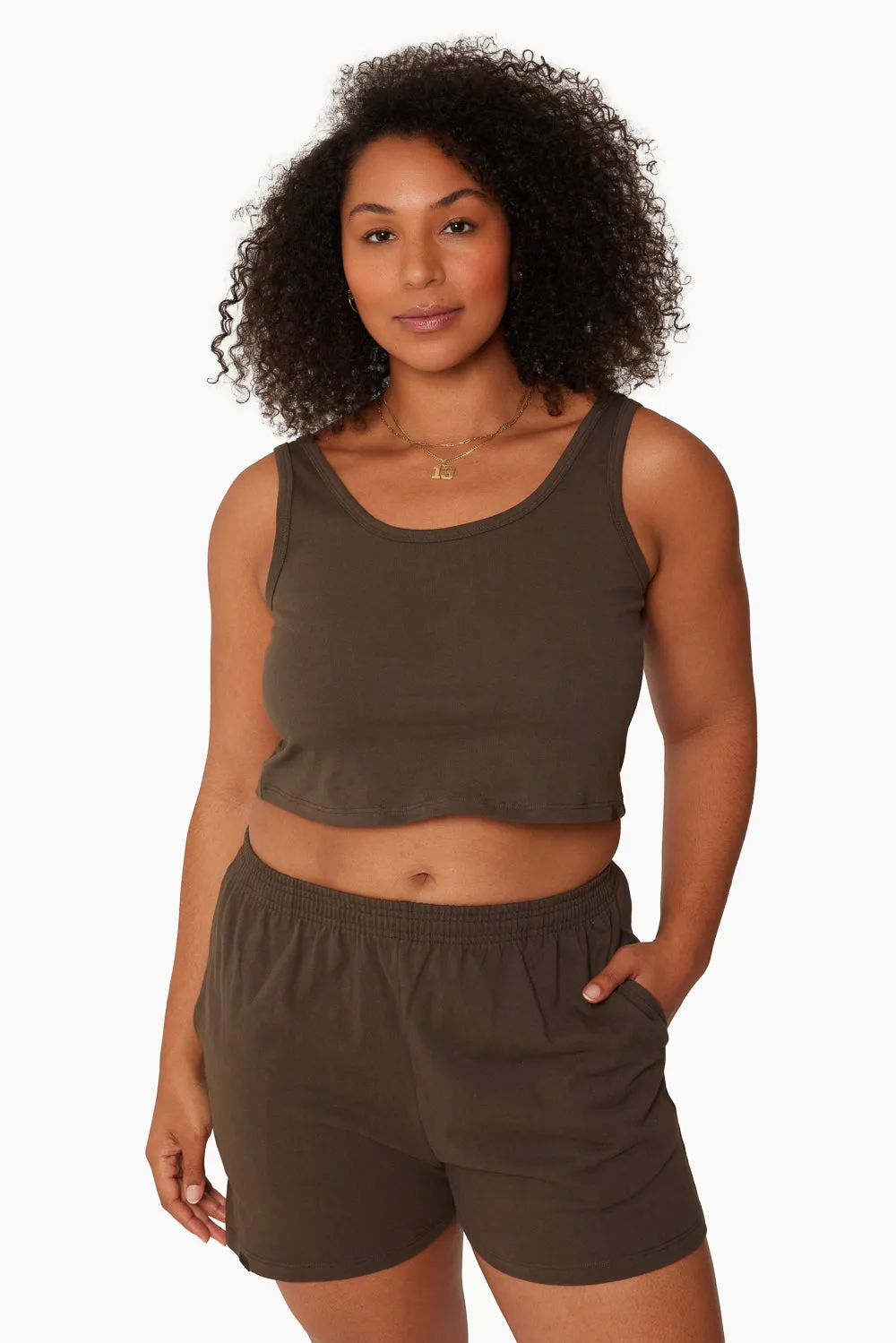HEAVY COTTON EASY RELAXED TANK - BROWNSTONE sold by SETactive