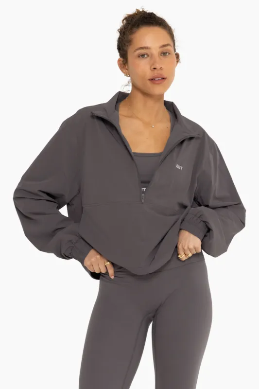 NYLON HALF ZIP WINDBREAKER - GRAPHITE sold by SETactive