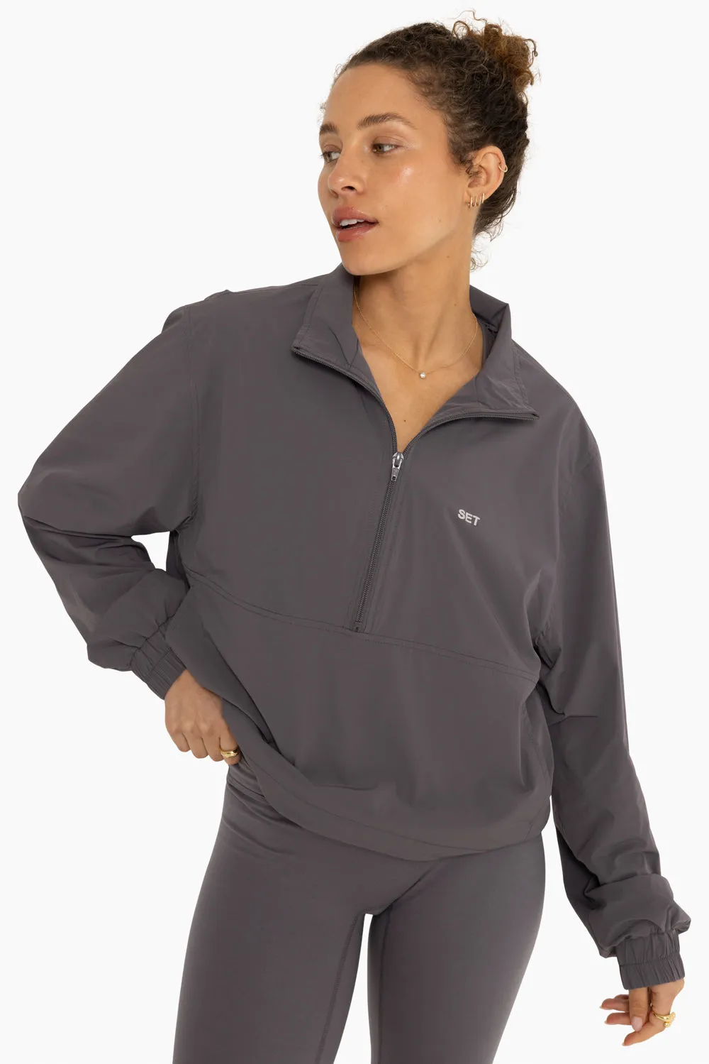 NYLON HALF ZIP WINDBREAKER - GRAPHITE sold by SETactive product image thumbnail 3
