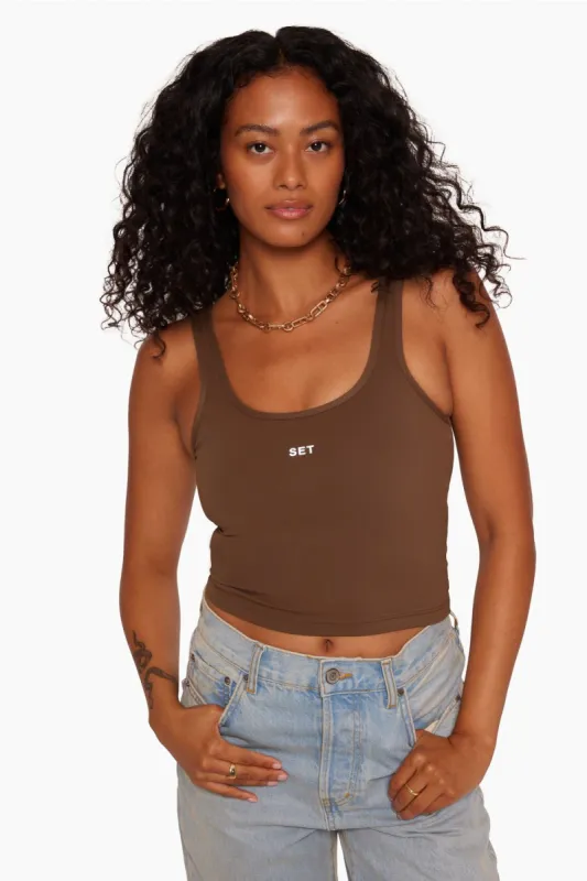 SPORTBODY® DOUBLE SCOOP TANK BRA - SADDLE sold by SETactive