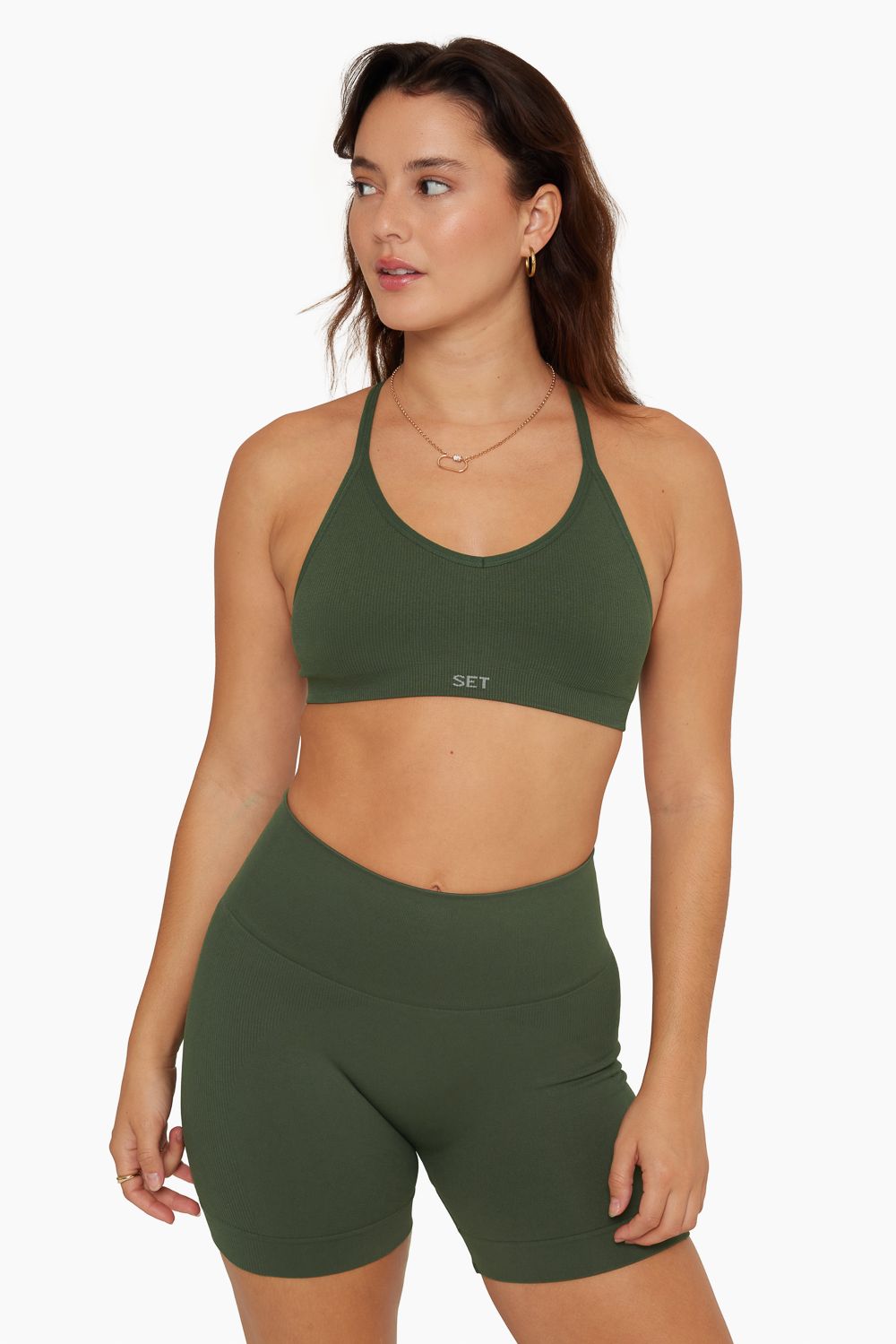 SCULPTFLEX® REMIX RIBBED V BRA - WILLOW sold by SETactive