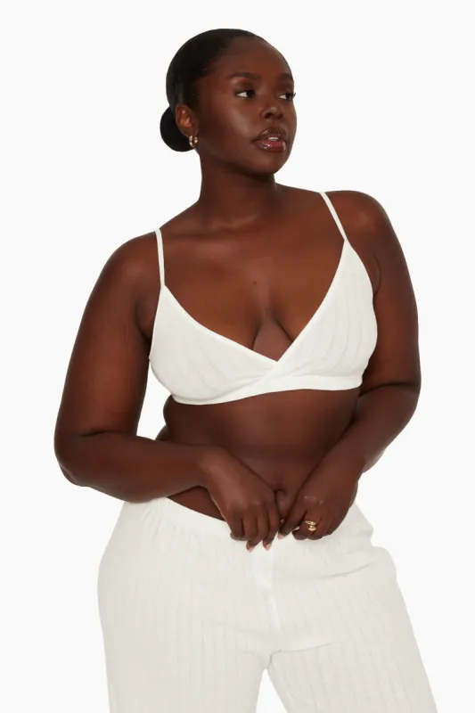 POINTELLE TRIANGLE BRALETTE - VANILLA sold by SETactive