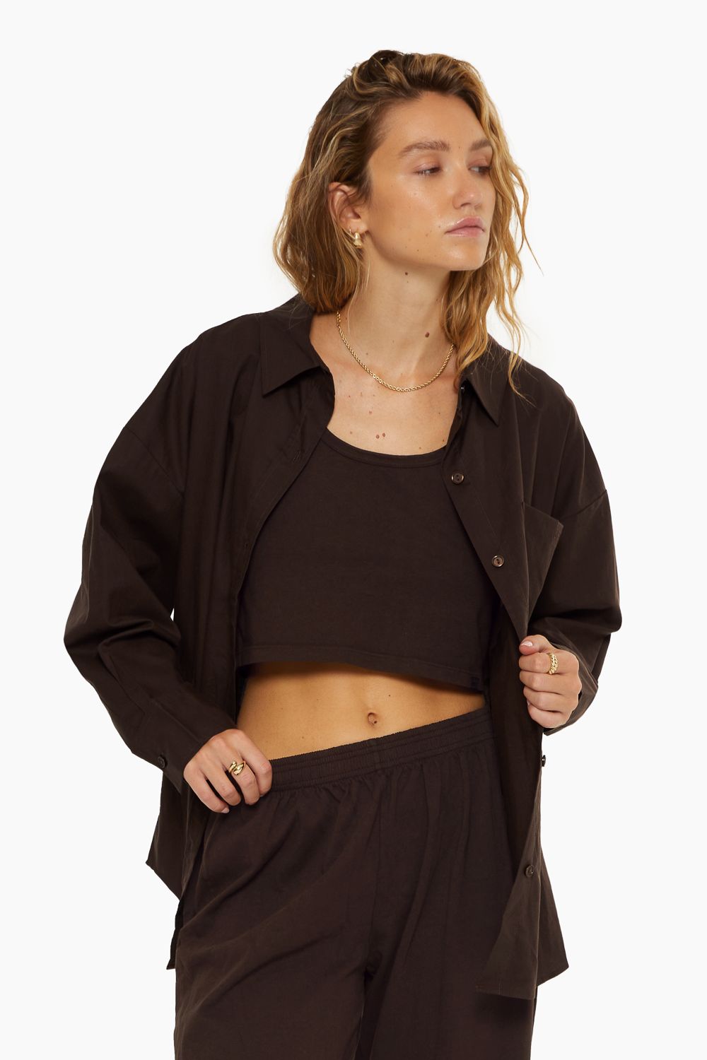 DAILY BUTTON DOWN - ESPRESSO sold by SETactive product image thumbnail 3