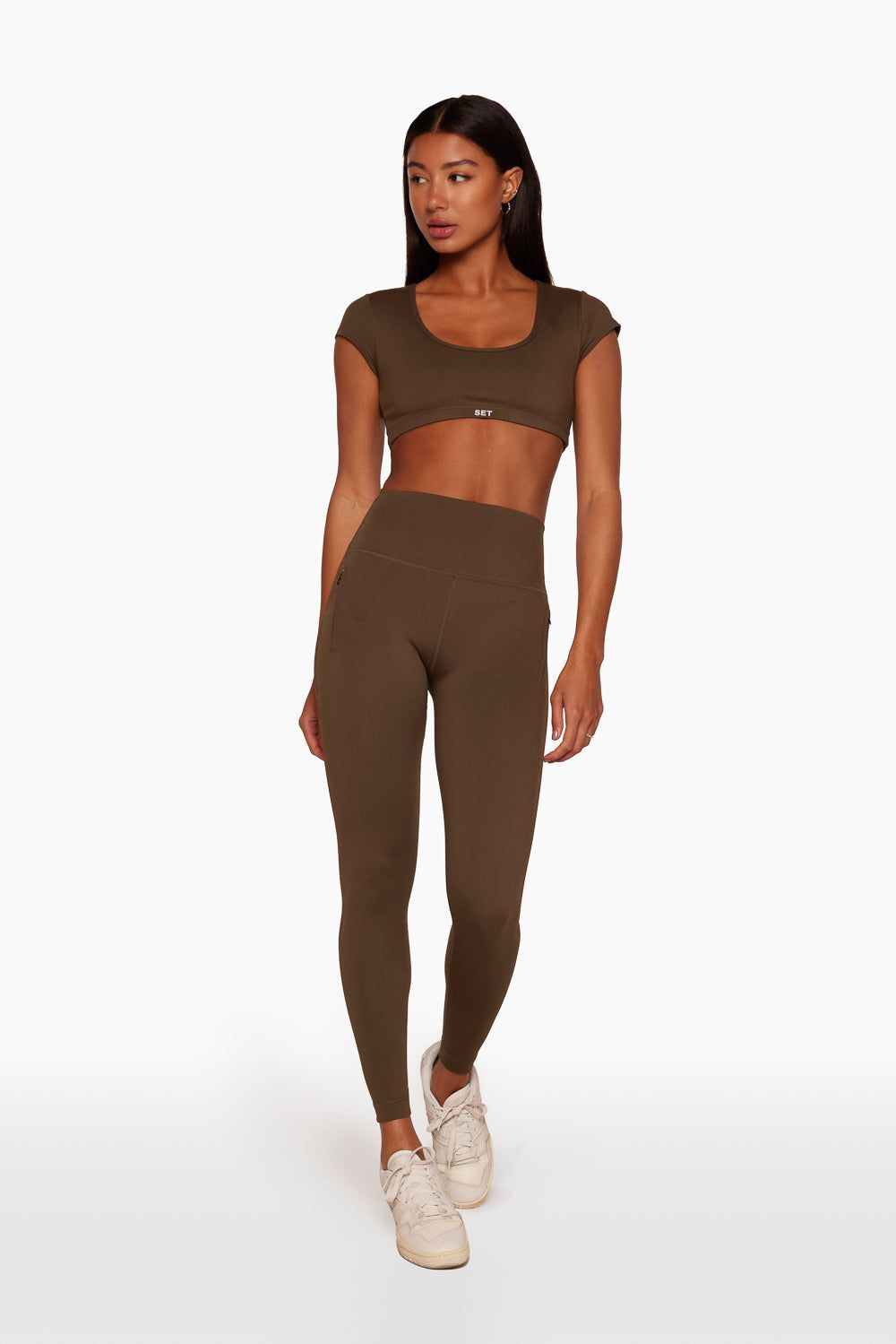 LUXFORM® ZIP POCKET LEGGINGS - CAPPUCCINO sold by SETactive product image thumbnail 2