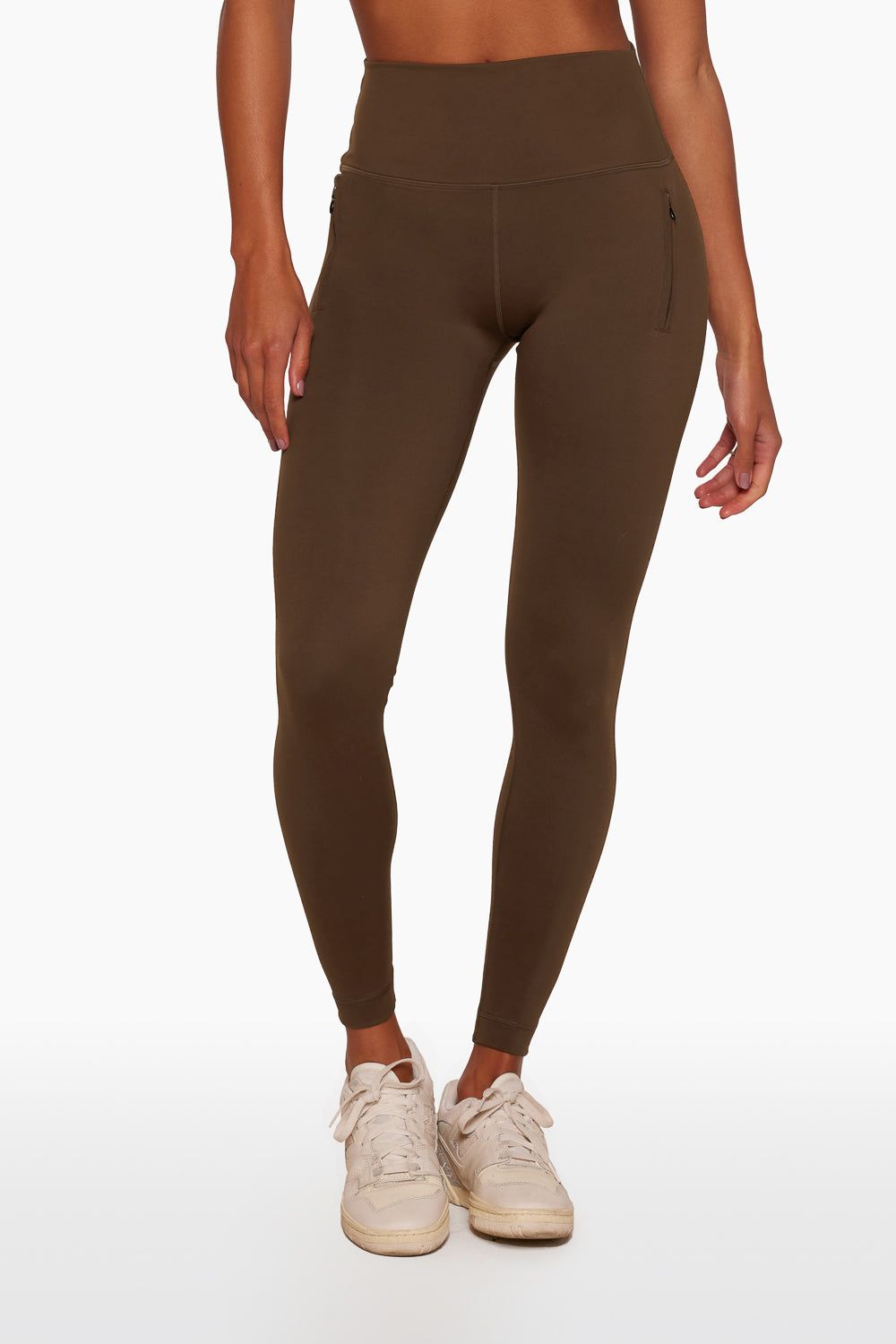 LUXFORM® ZIP POCKET LEGGINGS - CAPPUCCINO sold by SETactive