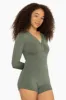 SLEEP JERSEY LONG SLEEVE SLEEP ROMPER - BASIL sold by SETactive