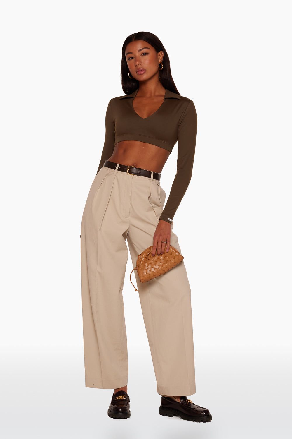 LUXFORM® COLLARED LONG SLEEVE BRA - CAPPUCCINO sold by SETactive product image thumbnail 4